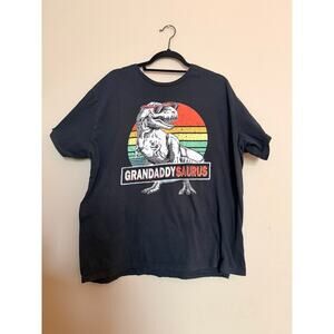 Grandaddy Saurus Men's Dinosaur Graphic Crew Neck Short Sleeve T Shirt Black 2XL